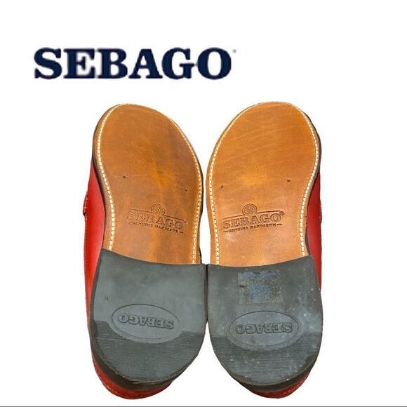NEW Sebago Women's Dan Clog Pop Red Leather Slide Mules Clogs 6 - Picture 5 of 5